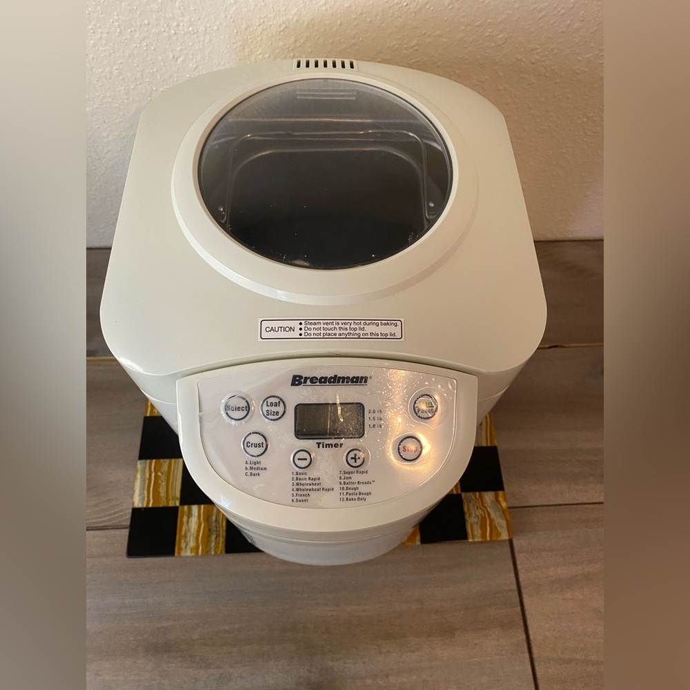 Breadman TR555LC Cool Touch Automatic Bread Baker Maker Machine 1.5lbs, White